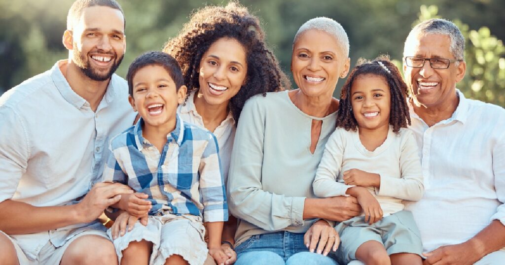 Big family managing head lice